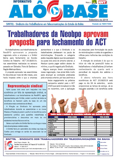 Trabalhadores da Neobpo aprovam proposta do ACT